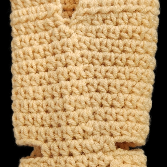 Handmade yellow crocheted doggie Sweater for small puppy or small dog - Picture 2 of 8